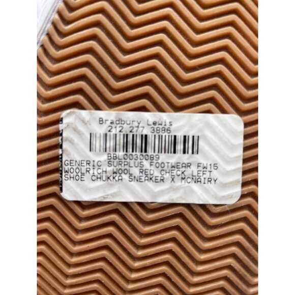 MARK MCNAIRY for GENERIC SURPLUS Houndstooth Lace-Up Ankle Sneakers Red & Black - Picture 7 of 10